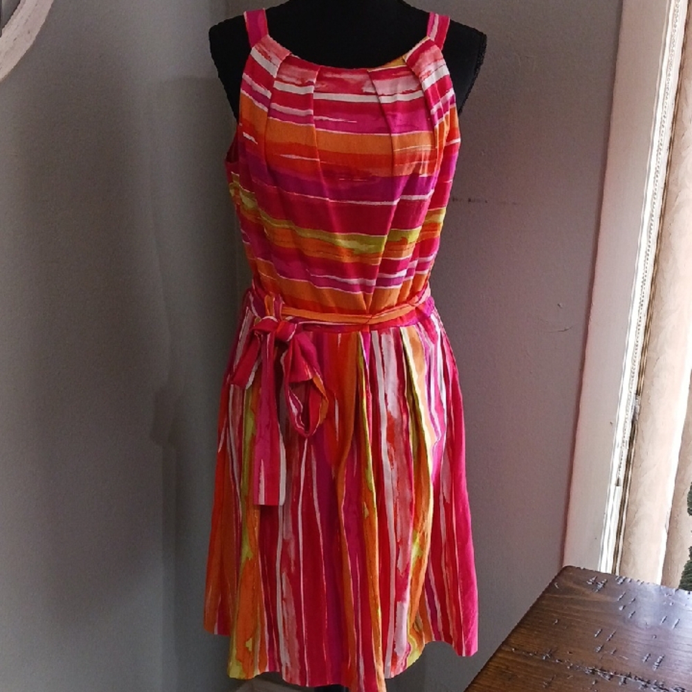 SPECIAL 2/$25 Vibrant Striped Sleeveless Dress